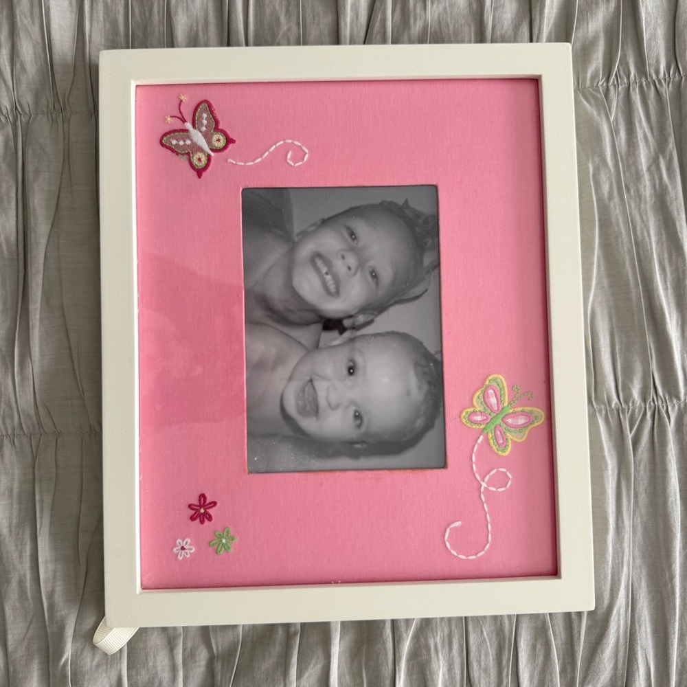 Pottery Barn Kids Pink and White Photo Frame